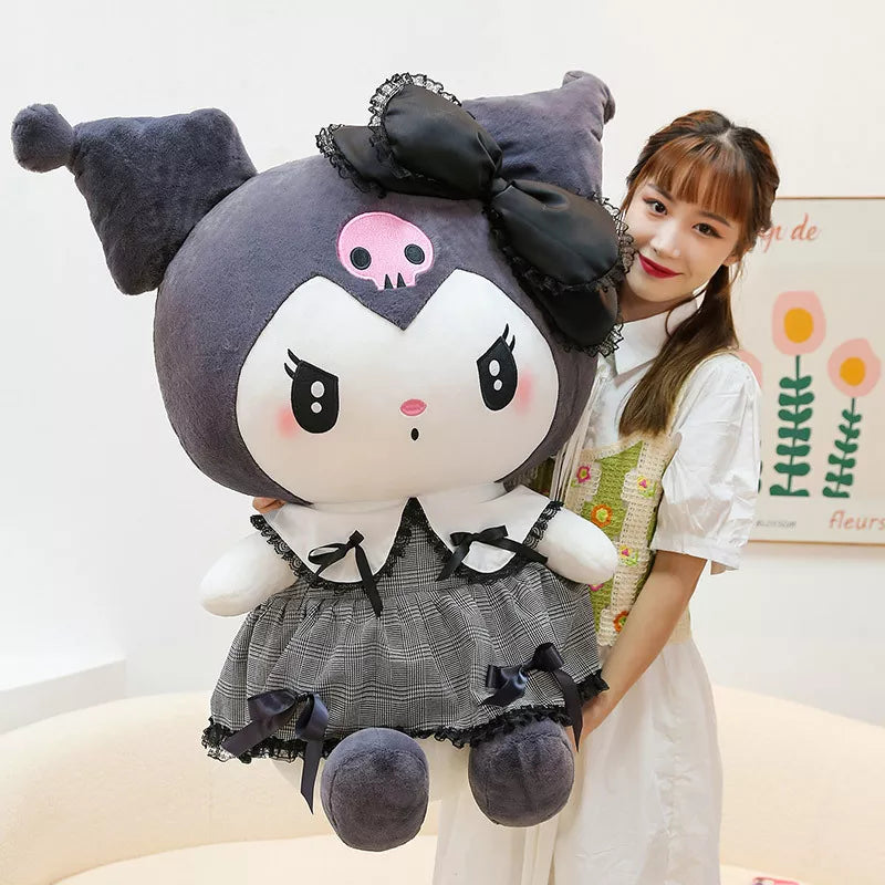 Big Size Kuromi Melody Cinnamoroll Plush Toy Girl's Room Decoration Xmas Gift