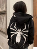 Full Zip up Spider Hoodie Women Men Streetwear Harajuku Graphic Oversized Jacket Hood Shirt Punk Gothic Y2K Clothes Sweatshirt